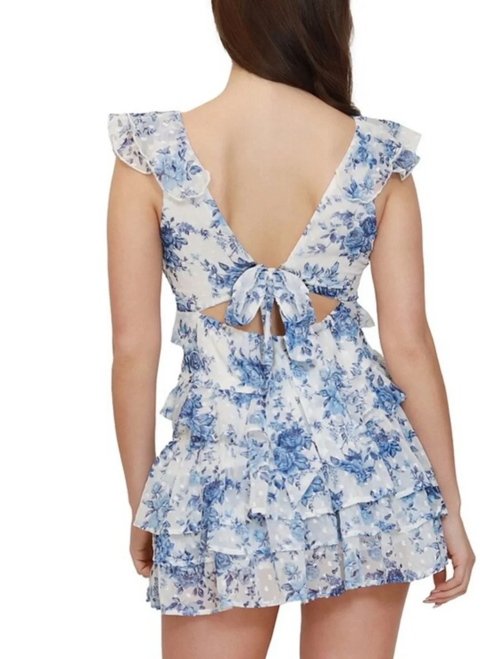Dylan Ryan Blue Floral Ruffle Two-Piece Set - Picture 2 of 16